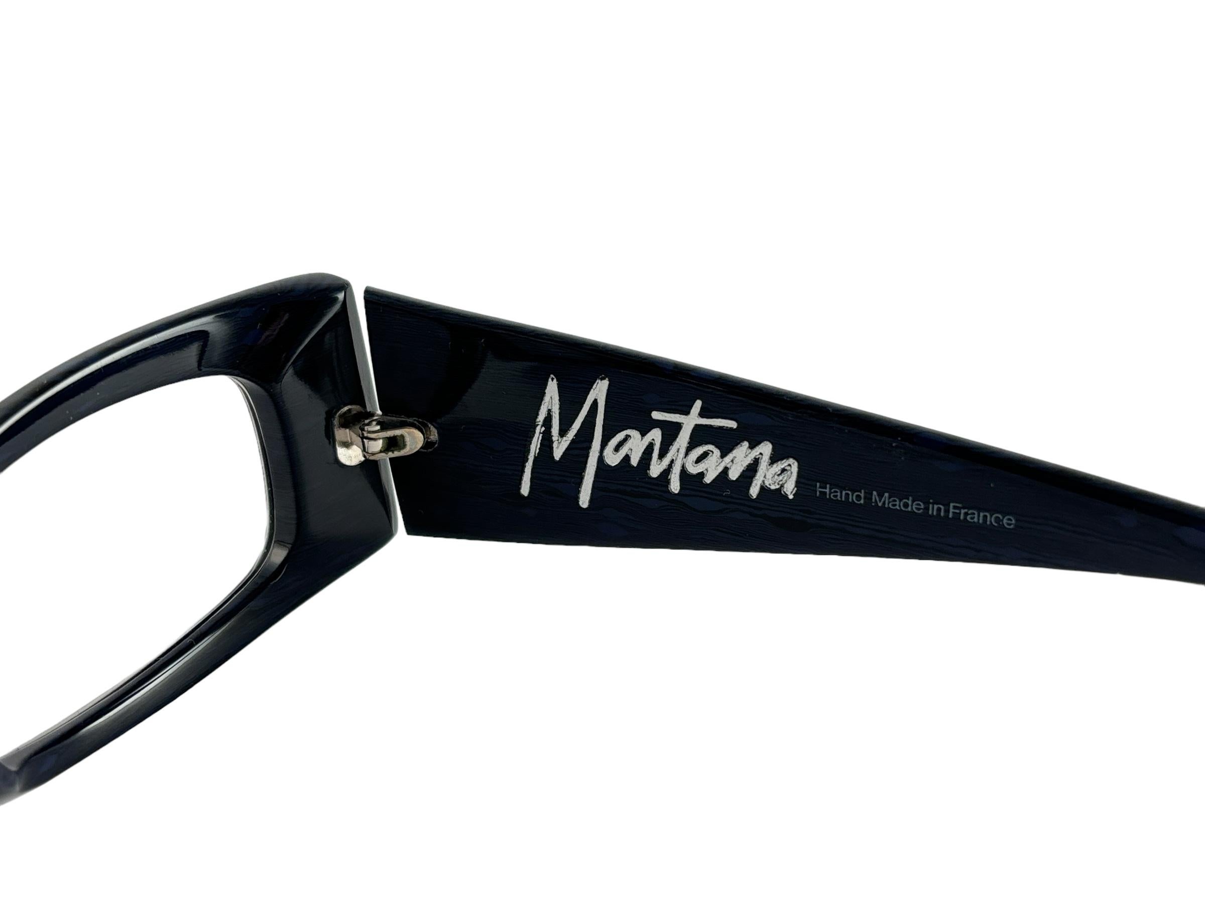 New Vintage Montana by Mikli 560 Stripped Black Made in France Sunglasses 1980's For Sale 2