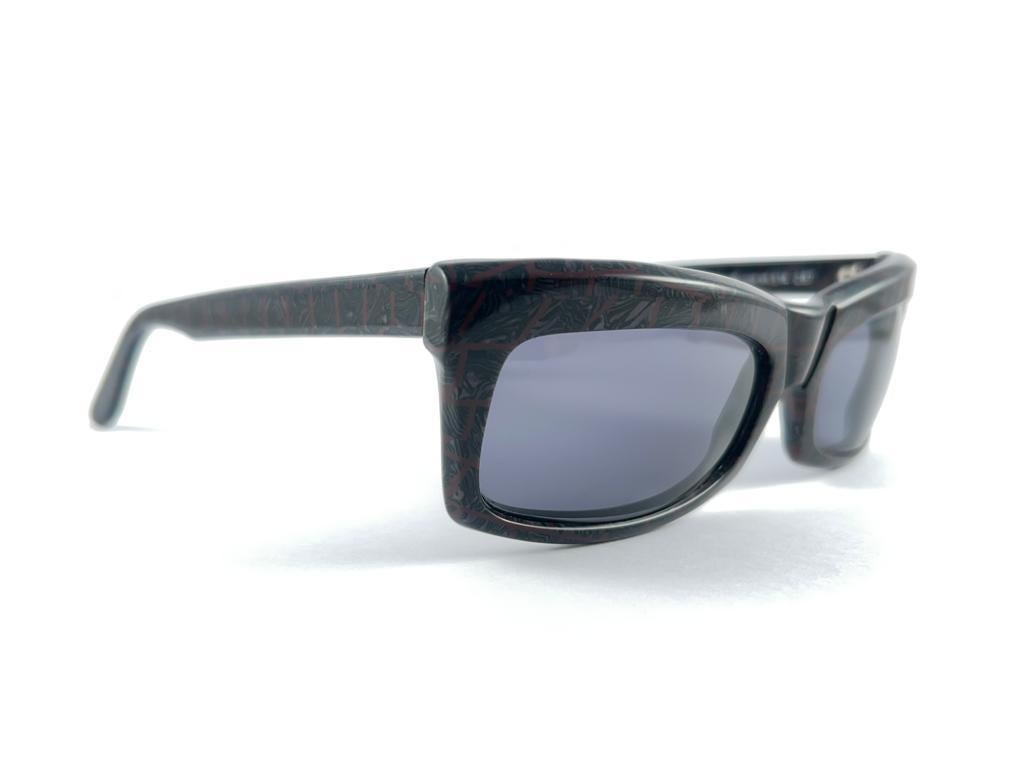 Gris Nouvelles lunettes de soleil vintage Montana CM 86 marbrées grises faites à la main, France, années 80 en vente