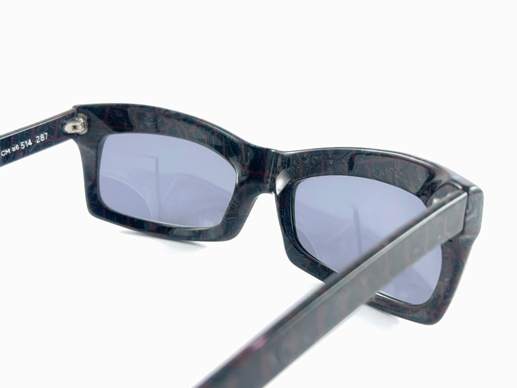 Nouvelles lunettes de soleil vintage Montana CM 86 marbrées grises faites à la main, France, années 80 en vente 4