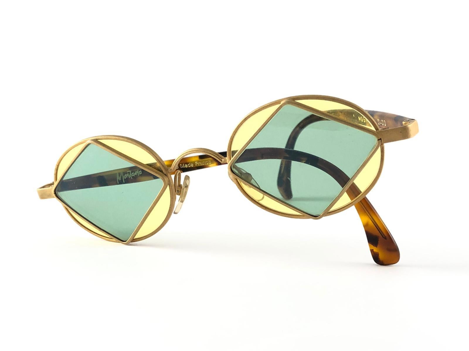 New Vintage Montana M654 Gold Handmade in France Sunglasses 1990 en vente 6