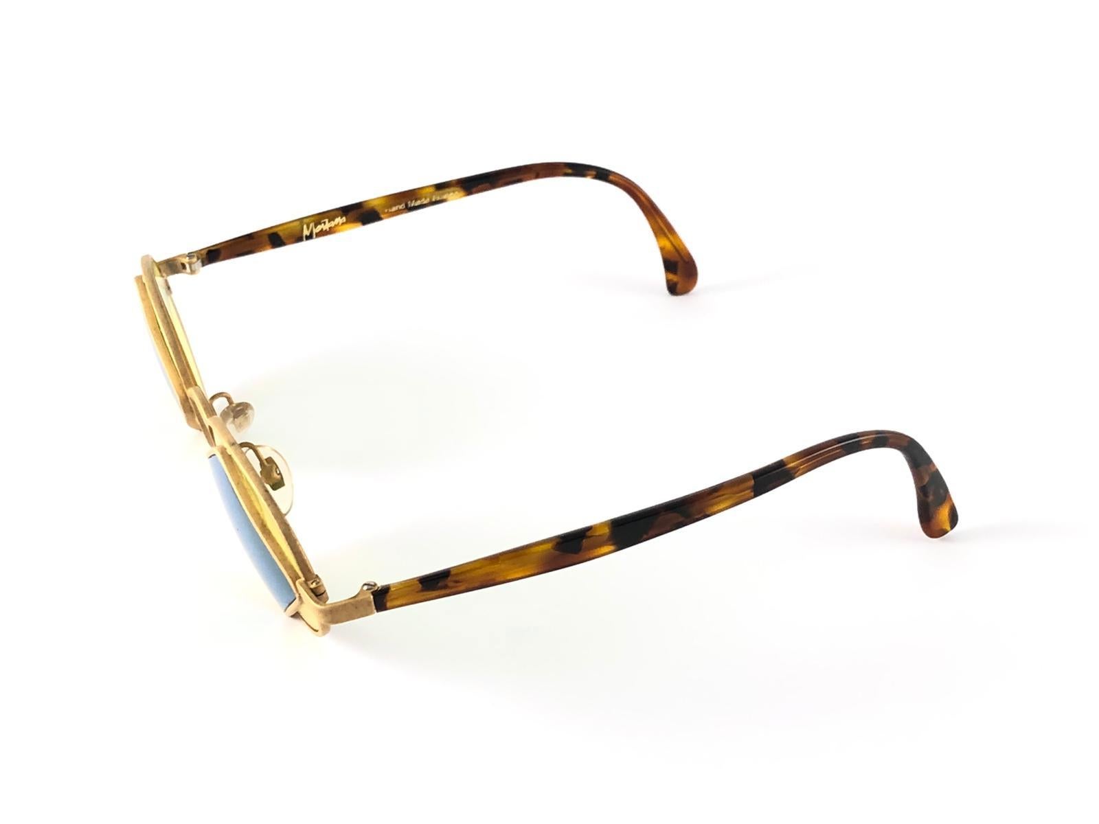 New Vintage Montana M654 Gold Handmade in France Sunglasses 1990 Unisexe en vente
