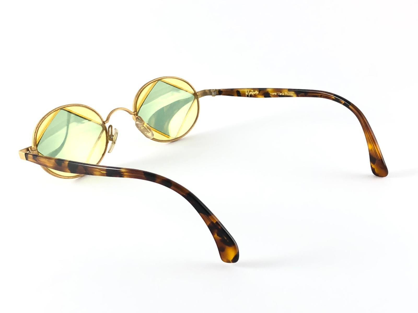 New Vintage Montana M654 Gold Handmade in France Sunglasses 1990 In New Condition For Sale In Baleares, Baleares