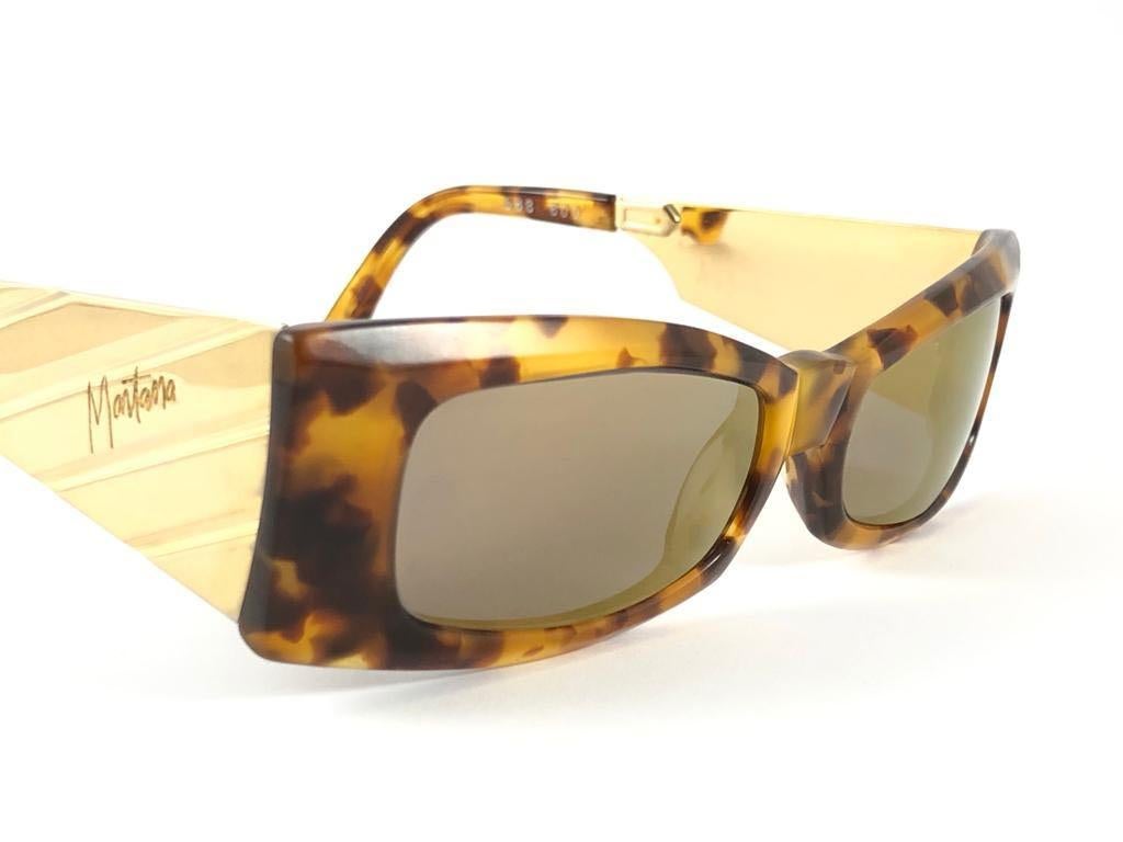 New Vintage Montana Tortoise & Gold 588 Handmade in France Sunglasses 1990 For Sale 5