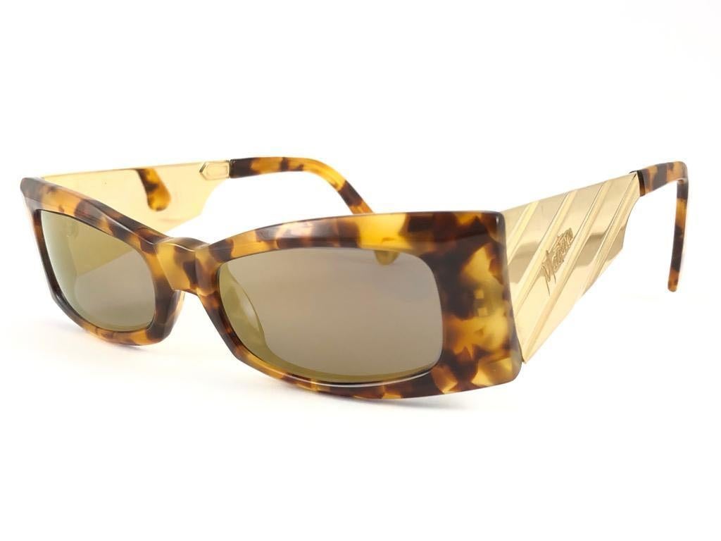 New Vintage Montana Tortoise & Gold 588 Handmade in France Sunglasses 1990 en vente 6