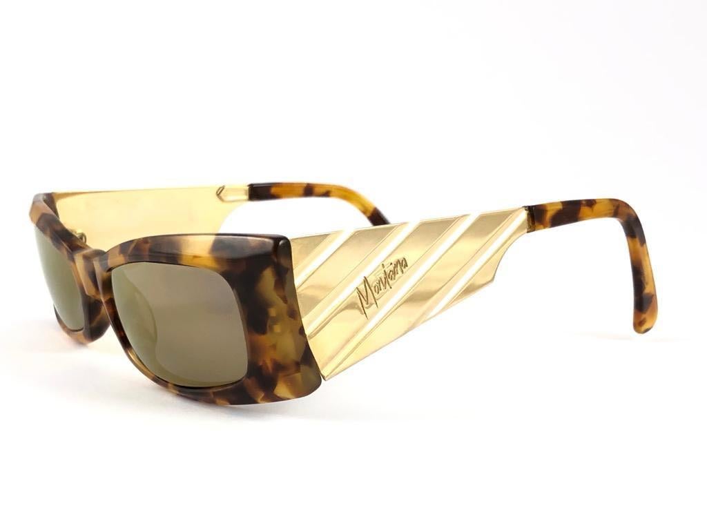 New Vintage Montana Tortoise & Gold 588 Handmade in France Sunglasses 1990 en vente 8