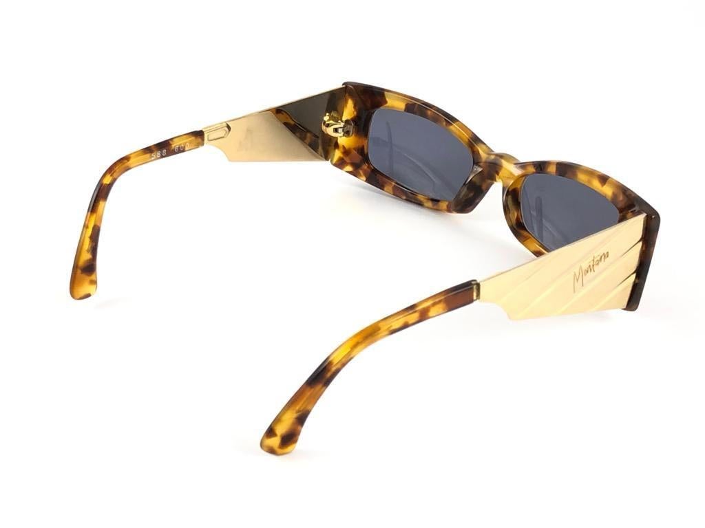 New Vintage Montana Tortoise & Gold 588 Handmade in France Sunglasses 1990 In New Condition For Sale In Baleares, Baleares