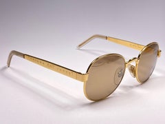 New Vintage Moschino By Persol M16 " Lontano Dagli Occhi "  Gold Sunglasses