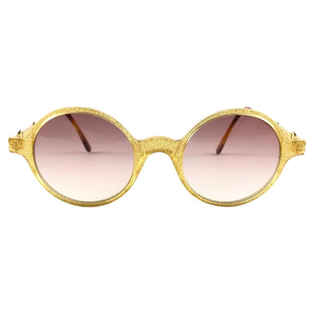 Vintage zonnebril / brilmontuur rond goud satijn M35 RS New Old Stock jaren 1990 MOSCHINO PERSOL mod Accessoires Zonnebrillen & Eyewear Brillen 