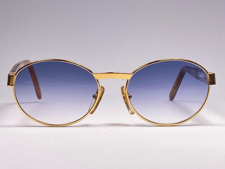 New Vintage Moschino By Persol M32 Frame Medium Oval Gold Sunglasses ...
