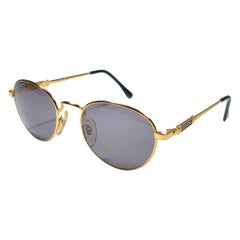 Nouveau Vintage Moschino By Persol MM39 Frame Medium Oval Gold Sunglasses