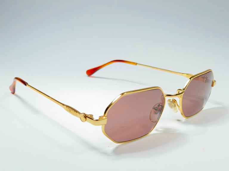 New Vintage Moschino MM134 Small Gold 1990 Sunglasses Made in Italy For ...