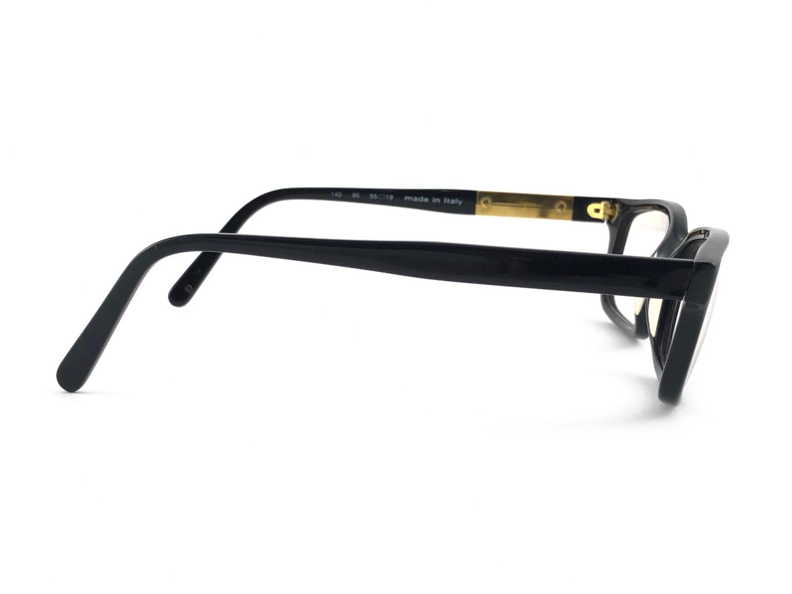 New Vintage Moschino Small Sleek Black RX Prescription Sunglasses, 1990  3