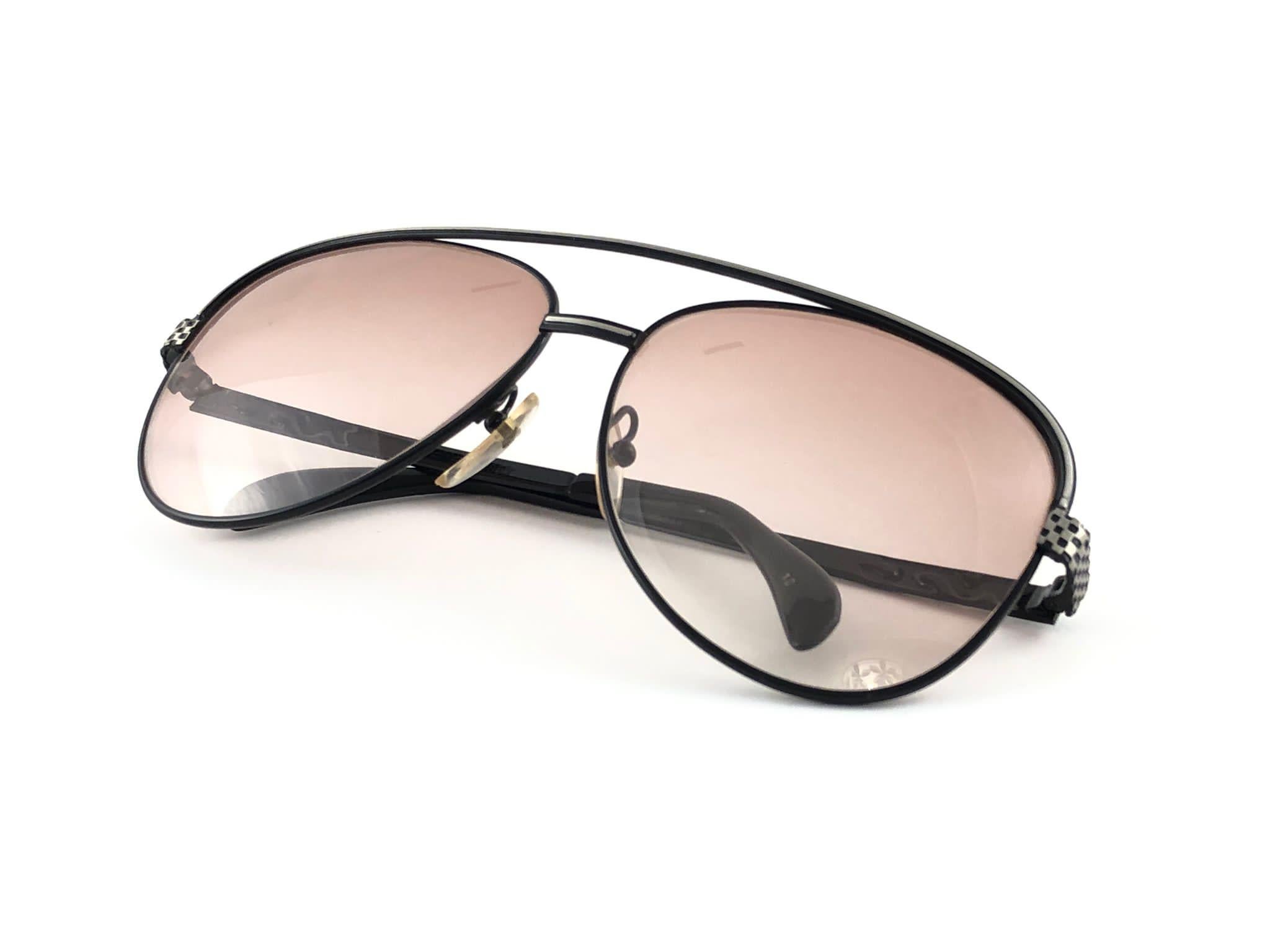 Black New Vintage Niki Lauda Aviator 5053 Atelier Sunglasses 1980's