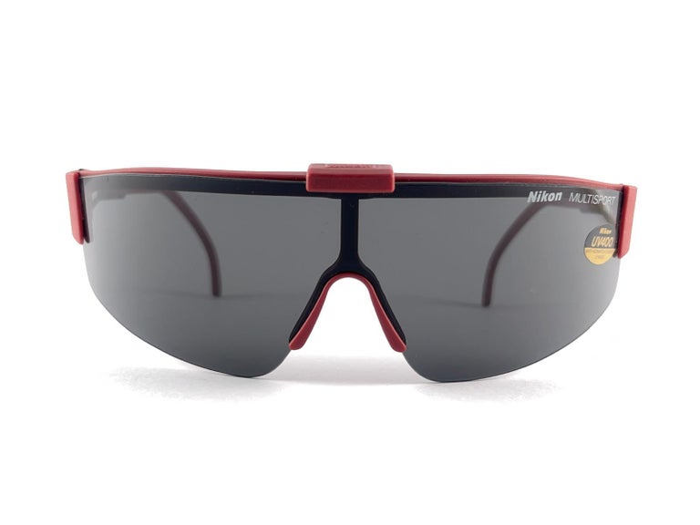 New Vintage Nikon Burgundy Multisport 4803 Grey Mono Lens 1990'S