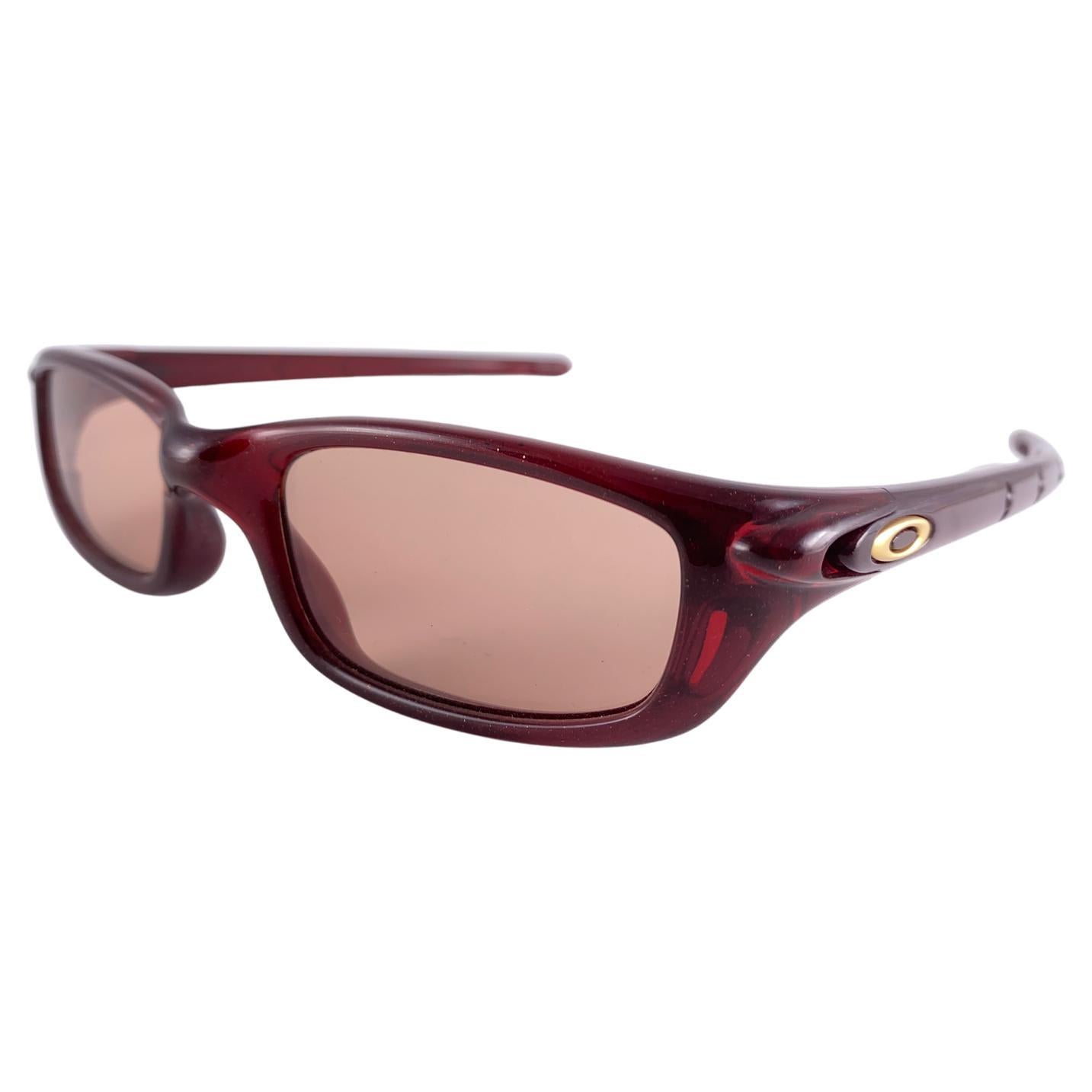 New Vintage Oakley Burgundy Frame Rose Lens 2000's Sunglasses For Sale