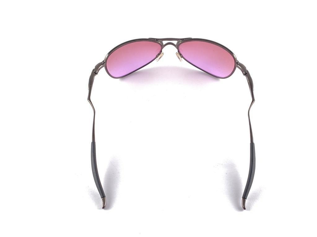 Purple New Vintage Oakley Crosshair Silver Rose Lens 2000's Sunglasses  For Sale