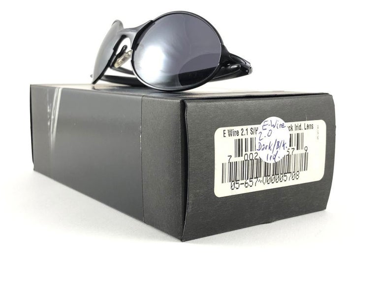 New Vintage Oakley E Wire 2.1 Black Black Iridium Lens 2001