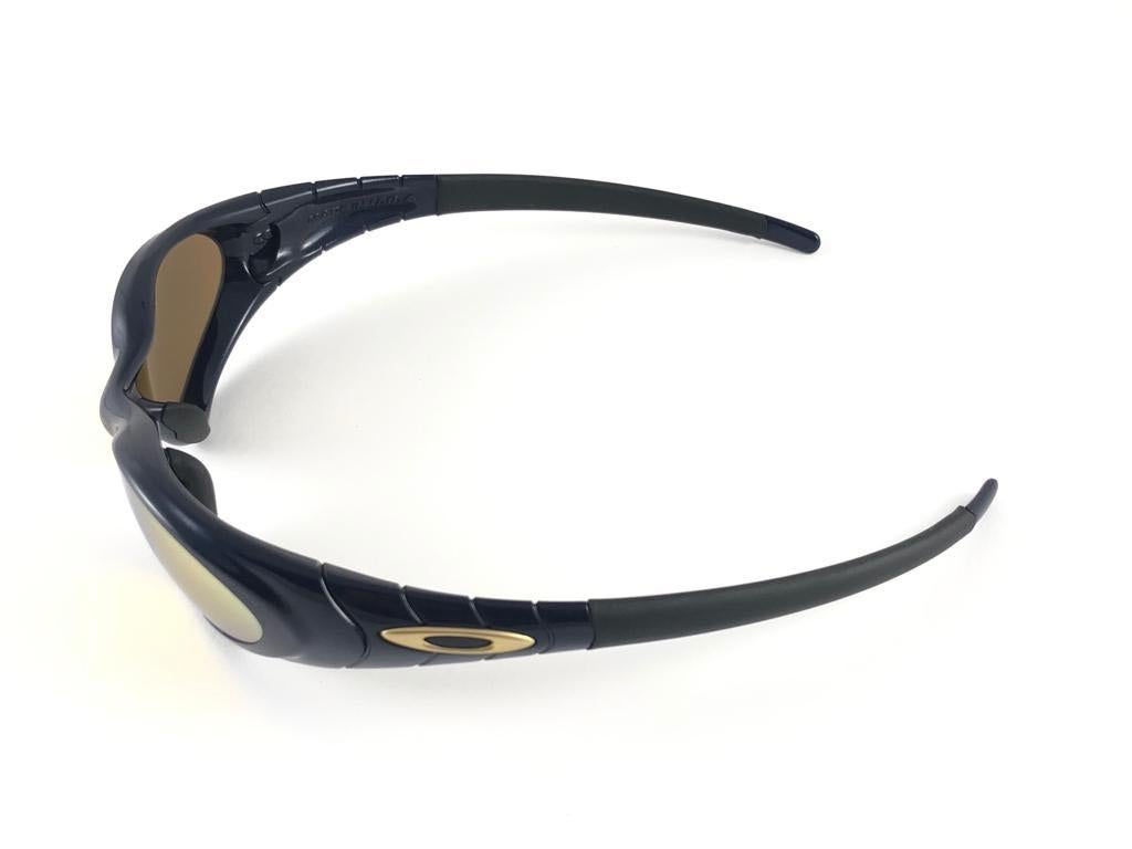 New Vintage Oakley Eye Jacket 2.0 Frame 24K Gold Lens 1999 Sunglasses 2