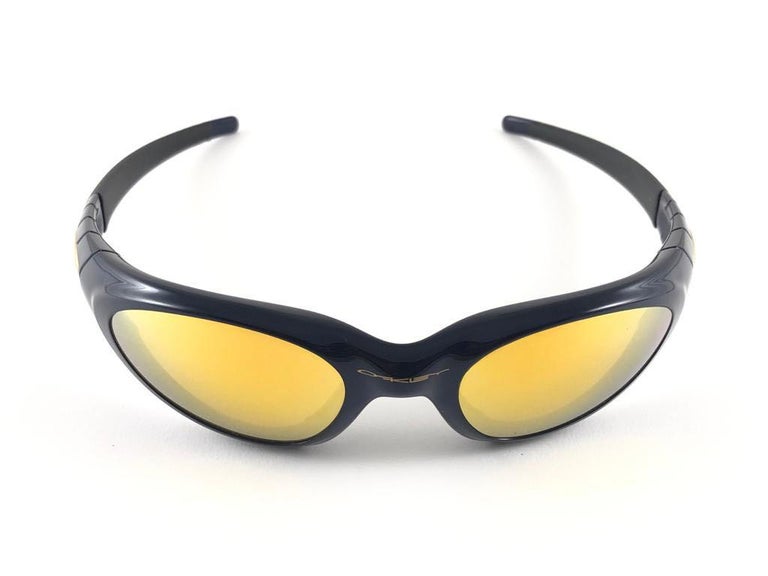 New Vintage Oakley Eye Jacket 2.0 Frame 24K Gold Lens 1999 Sunglasses