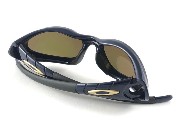 New Vintage Oakley Eye Jacket 2.0 Frame 24K Gold Lens 1999