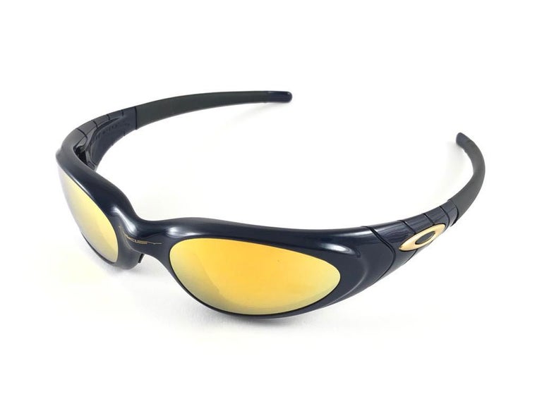New Vintage Oakley Eye Jacket 2.0 Frame 24K Gold Lens 1999