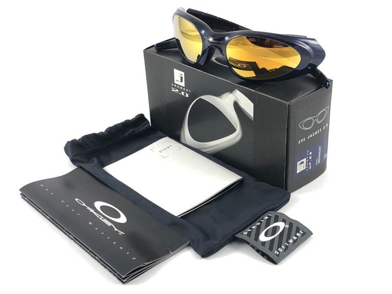 New Vintage Oakley Eye Jacket 2.0 Frame 24K Gold Lens 1999