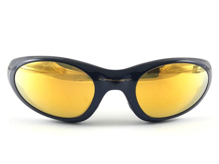 New Vintage Oakley Eye Jacket 2.0 Frame 24K Gold Lens 1999