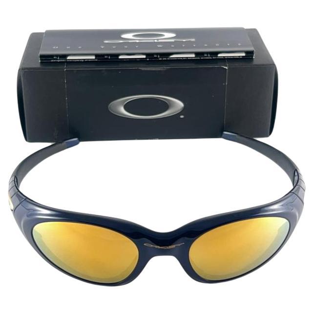 New Vintage Oakley Eye Jacket 2.0 Frame 24K Gold Lens 1999 Sunglasses  For Sale