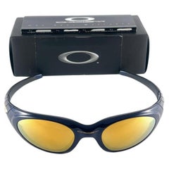 Neu Vintage Eichenholz-Augenjacke 2.0 Rahmen 24K Gold Lens 1999 Sonnenbrille 