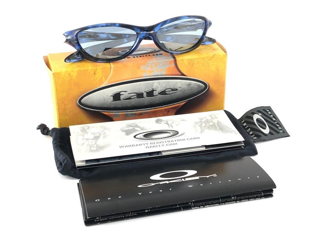 Women's or Men's New Vintage Oakley Fate Blue Tortoise Iridium Lenses 2003 Sunglasses 