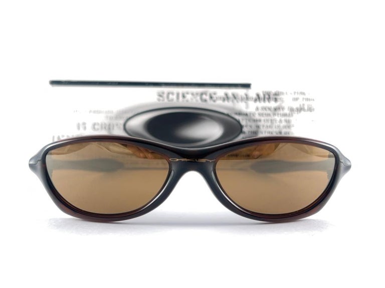 New Vintage Oakley Fate Brown Translucent Mirror Lenses 2003