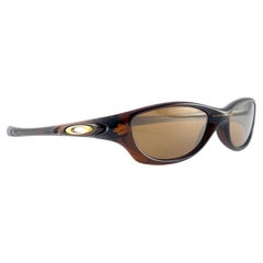 New Vintage Oakley Fate Brown Translucent Mirror Lenses 2003 Sunglasses 