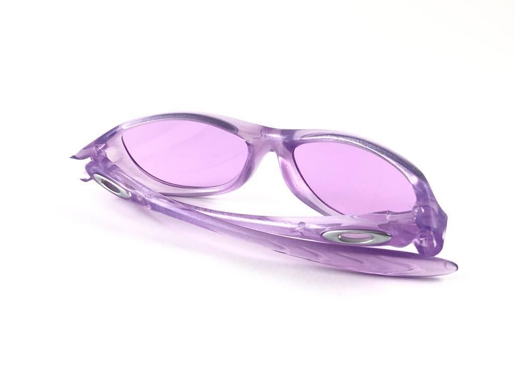 New Vintage Oakley Fate Lavender Frame Light Purple Lens 1999 Sunglasses  2