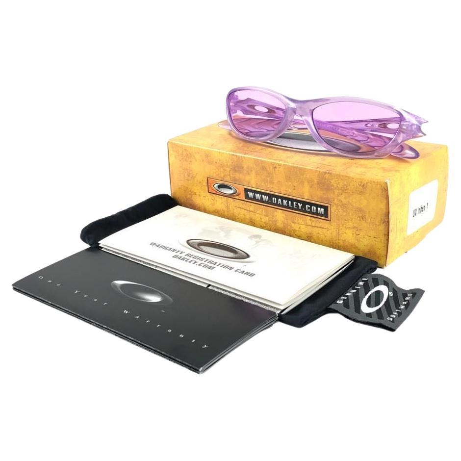 New Vintage Oakley Fate Lavender Frame Light Purple Lens 1999 Sunglasses 