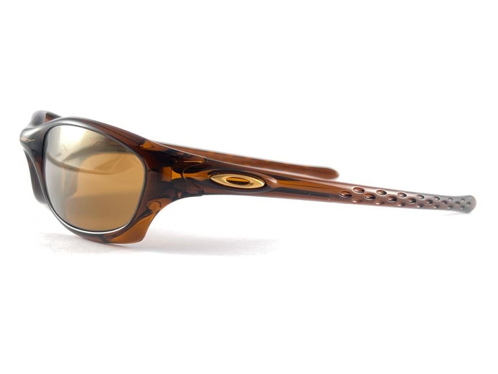 New Vintage Oakley Five Brown Translucent Mirror Lenses 2003 Sunglasses  For Sale 6