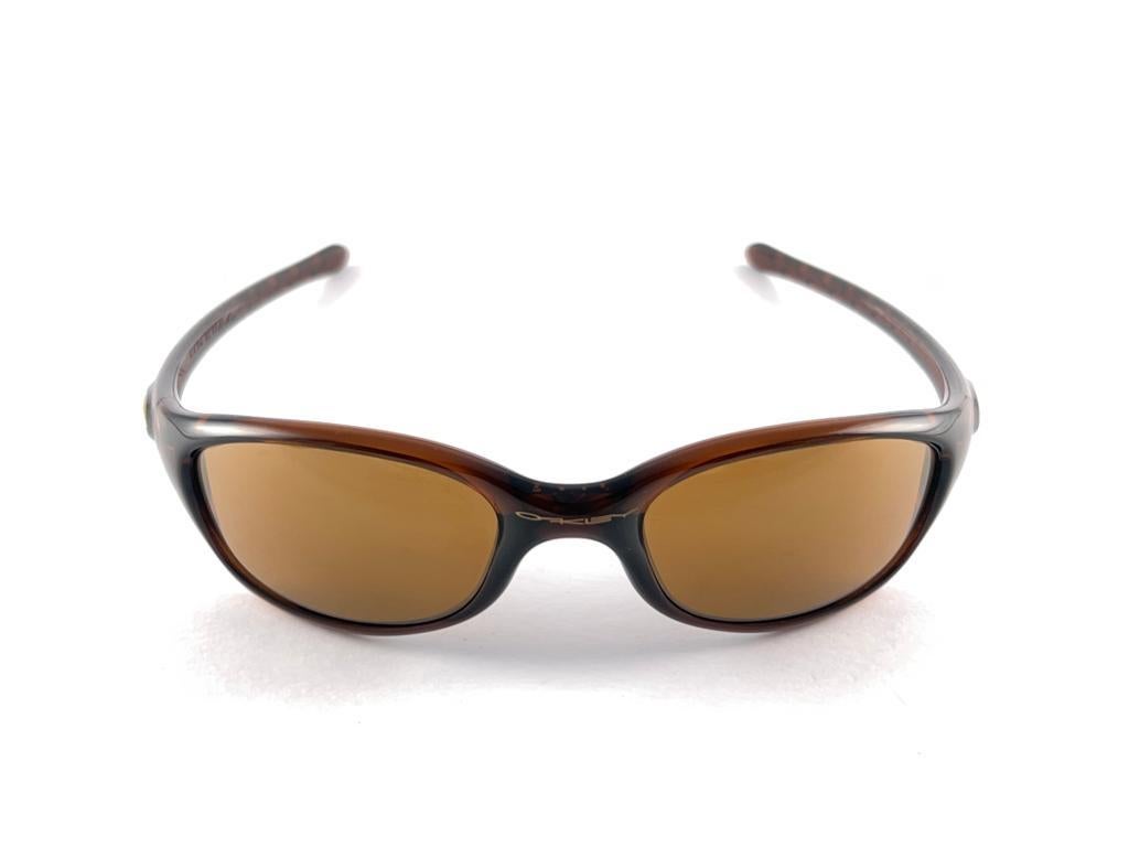 New Vintage Oakley Five Brown Translucent Mirror Lenses 2003 Sunglasses  For Sale 7