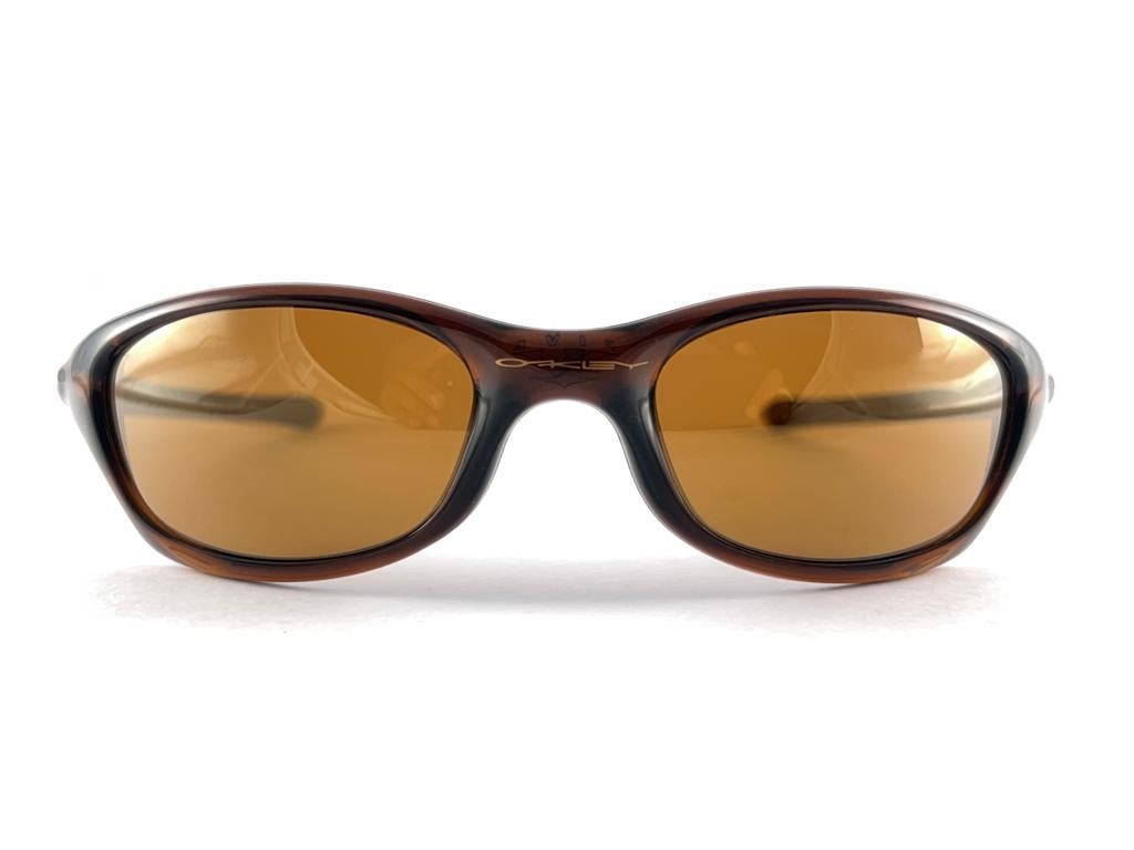 New Vintage Oakley Five Brown Translucent Mirror Lenses 2003 Sunglasses  For Sale 8
