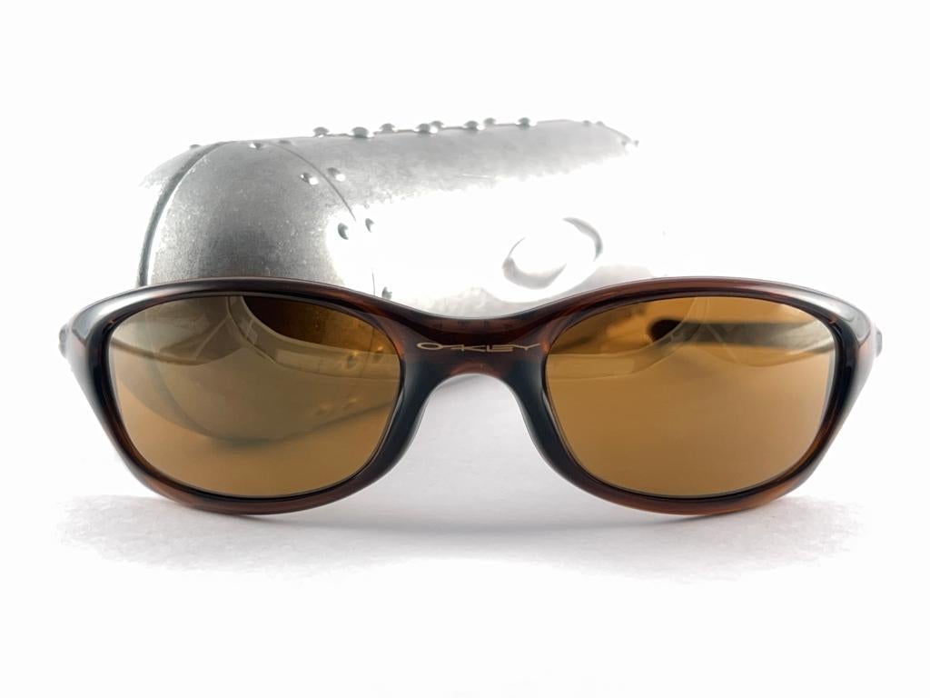 New Vintage Oakley Five Brown Translucent Mirror Lenses 2003 Sunglasses  In New Condition For Sale In Baleares, Baleares