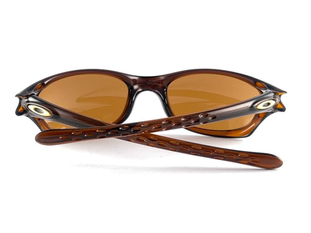New Vintage Oakley Five Brown Translucent Mirror Lenses 2003 Sunglasses  For Sale 1