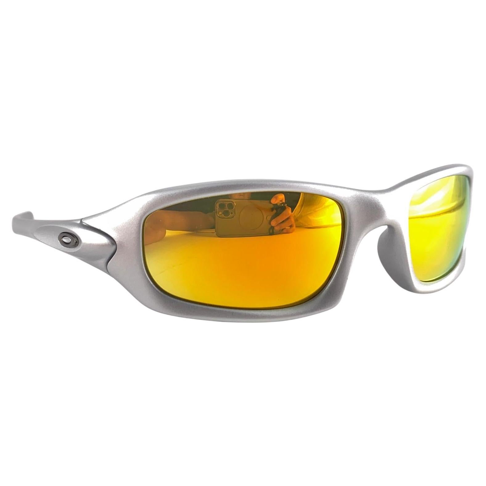 New Vintage Oakley Five Silver Gold Mirror Lenses 2003 New Vintage Oakley Five Silver Gold Mirror Lenses 2003