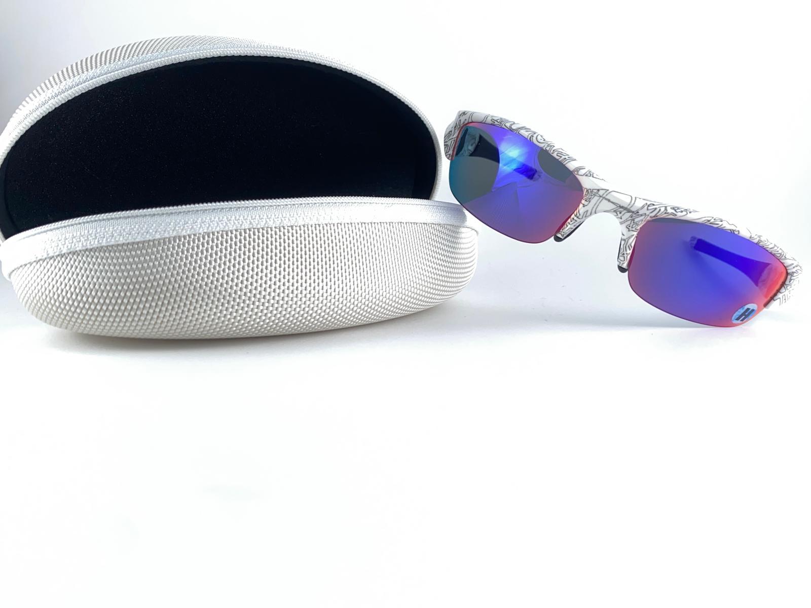 Purple New Vintage Oakley Flak Half Frame Mirrored Lens 1999 Sunglasses