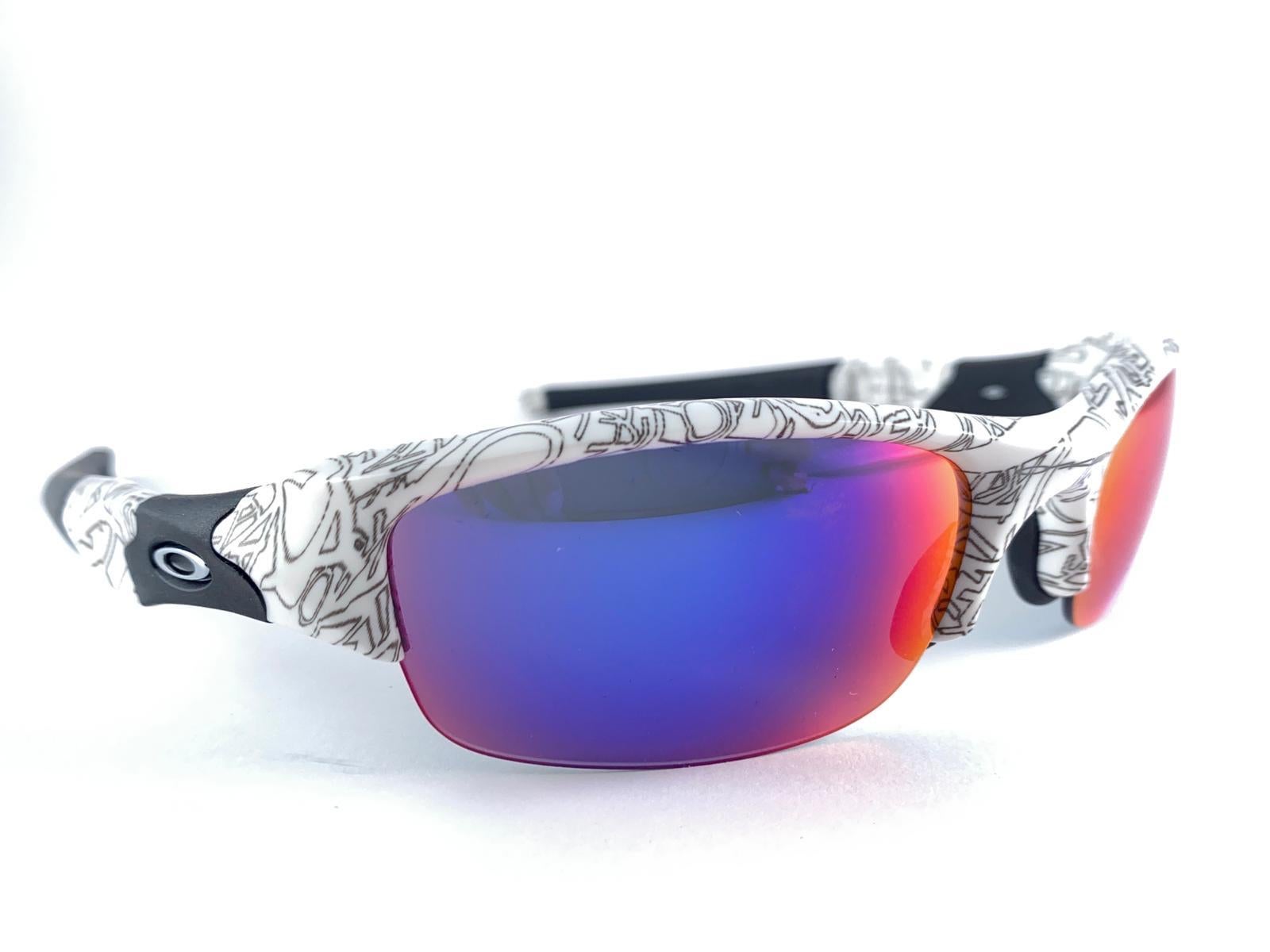 New Vintage Oakley Flak Half Frame Mirrored Lens 1999 Sunglasses In New Condition In Baleares, Baleares