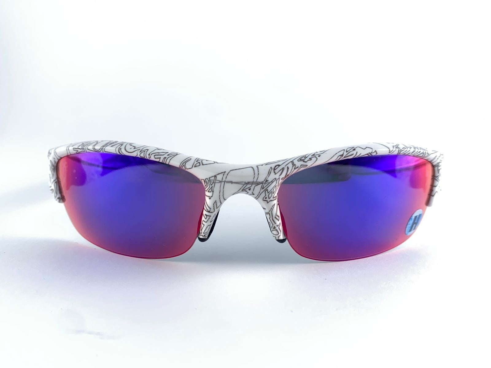 New Vintage Oakley Flak Half Frame Mirrored Lens 1999 Sunglasses 2