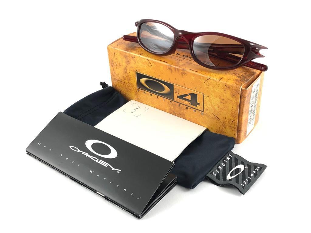 New Vintage Oakley Four Crystal Red 2000 Sunglasses 1