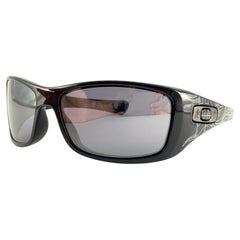New Vintage Oakley Hijinx Black Frame Mirrored Lens 2000's Sunglasses