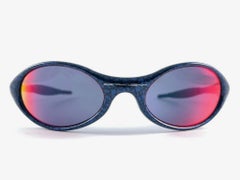New Vintage Oakley Jacket Blue Marbled Wrap Around  2000's Sunglasses