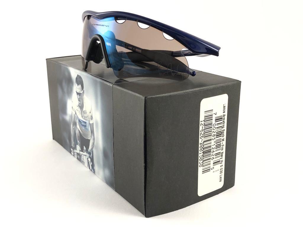 New Vintage Oakley Lance Armstrong M Series Navy 2000's Sunglasses  5