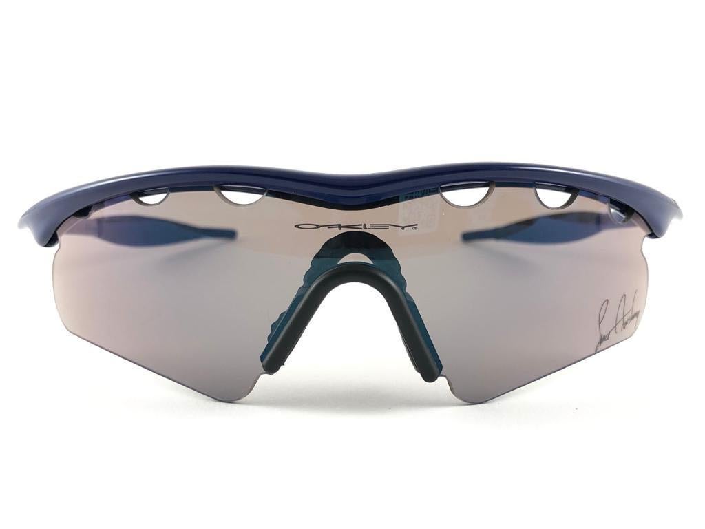 New Vintage Oakley Lance Armstrong M Series Navy 2000's Sunglasses 6