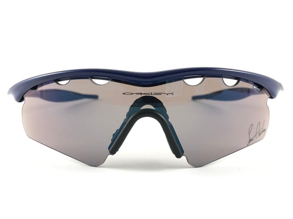 New Vintage Oakley Lance Armstrong M Series Navy 2000's Sunglasses  6