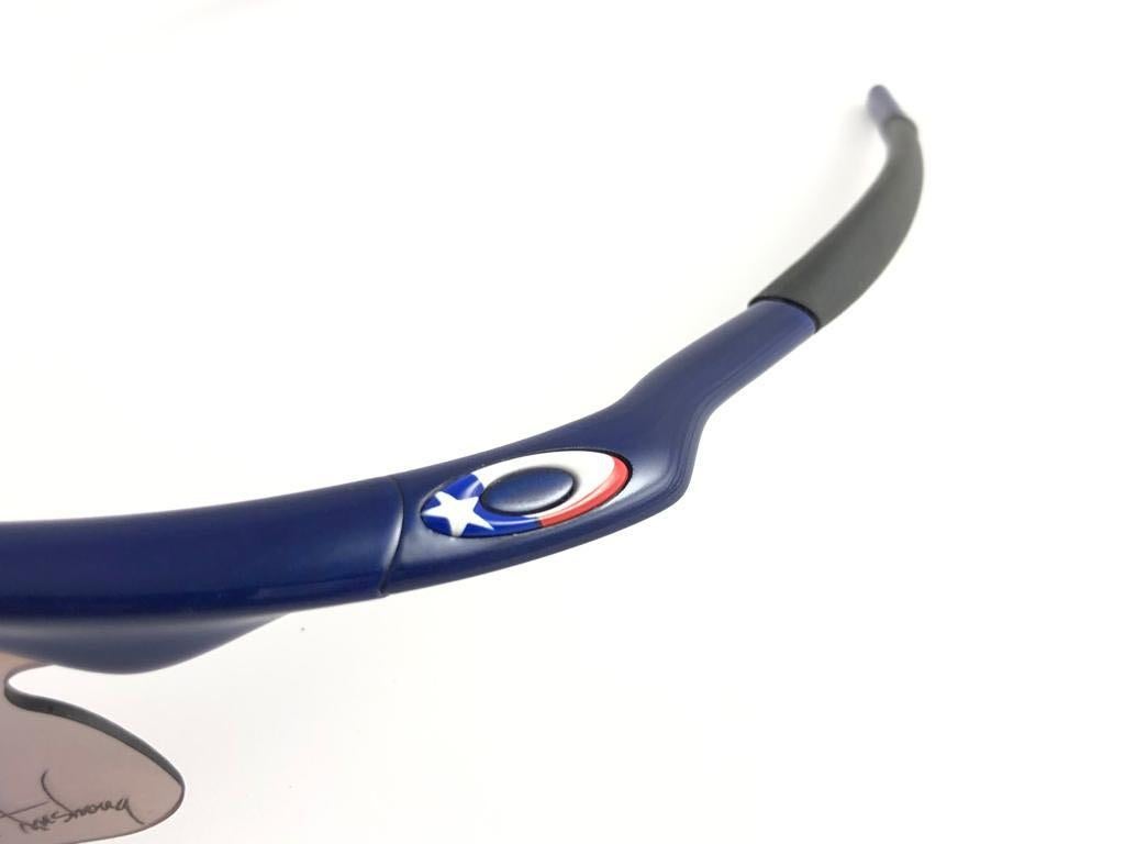 New Vintage Oakley Lance Armstrong M Series Navy 2000's Sunglasses  7